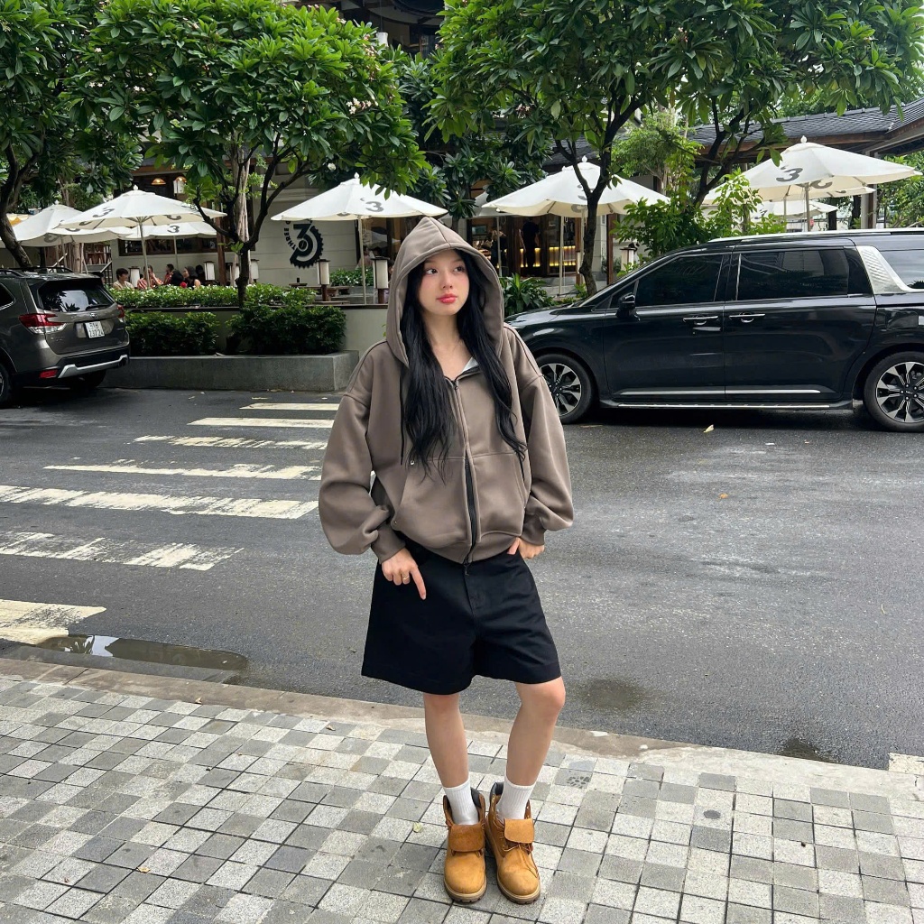 Calem.Club - Áo khoác nỉ Hoodie zip ChillPop chất vải nỉ 2 da có túi trong Boxy form rộng unisex nam nữ -có kèm ghim cài | BigBuy360 - bigbuy360.vn