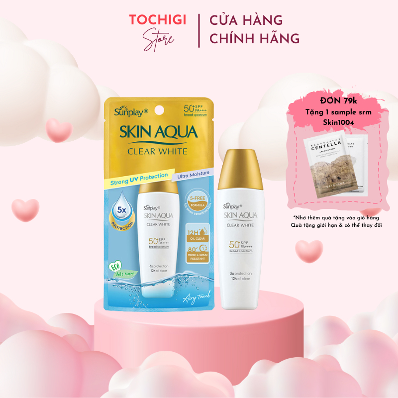 Sữa chống nắng Sunplay Skin Aqua Clear White SPF 50+ PA++++ dưỡng trắng cho da dầu