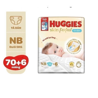  Tã bỉm sơ sinh Huggies Skin Perfect NB70 S54 S80 M79 miếng với 2 vùng thấm giảm kích ứng da 