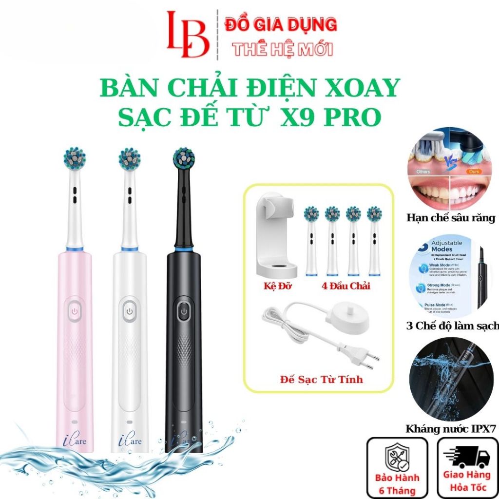 Bàn chải điện Oral Perfect smile BH-125,bàn chải xoay công nghệ Mỹ sạc đế từ tính bản giới hạn 2024