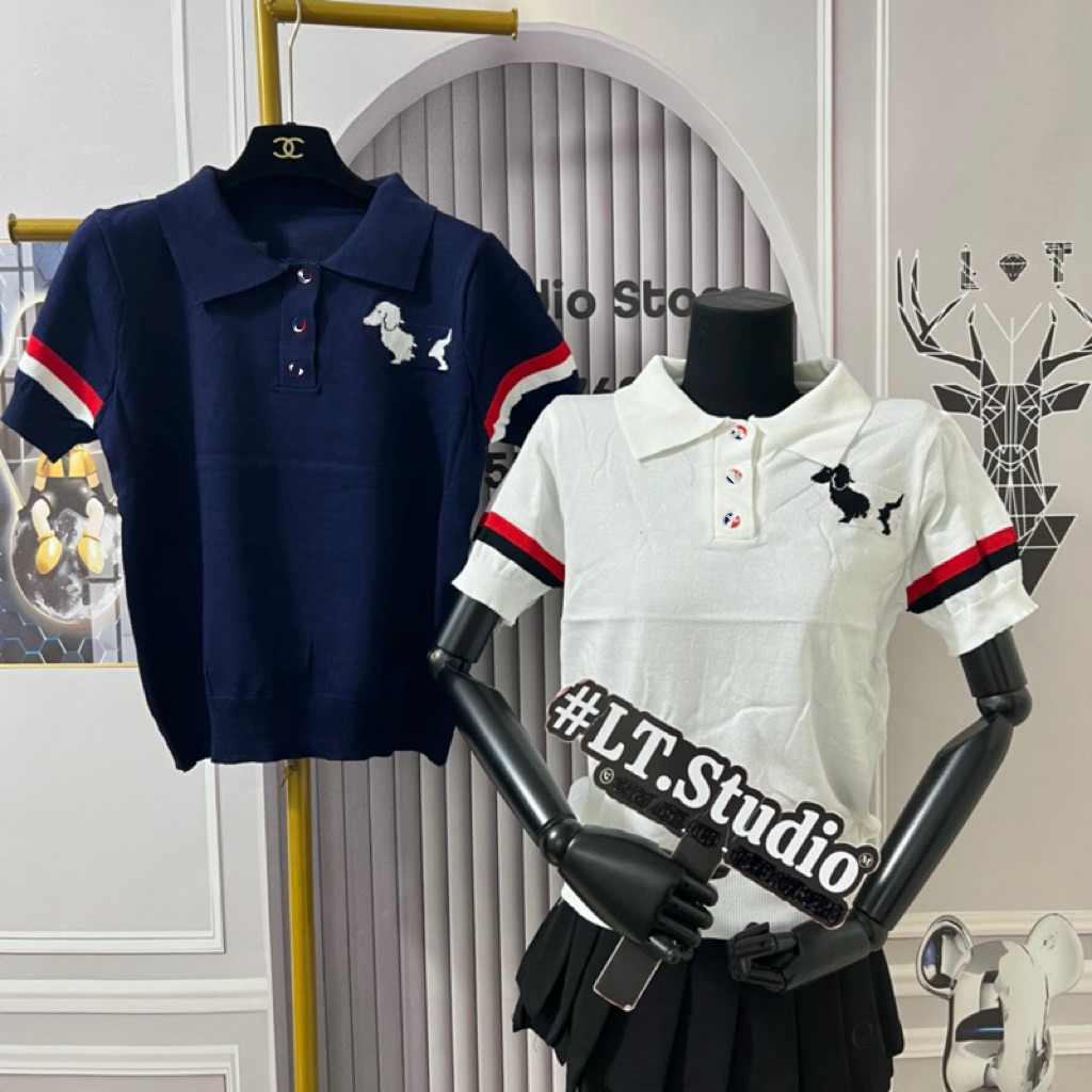 LT- Áo len cổ bẻ cộc tay mongtoghi len cổ bẻ, hàng quảng châu mã 579