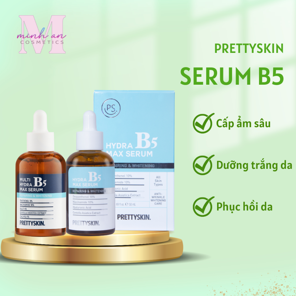 Serum phục hồi da Hydra B5 Prettyskin Hàn Quốc 50ml giúp cấp ẩm chuyên sâu dưỡng trắng da mịn màng
