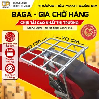 Baga giá chở hàng xe máy Lộc Phát 70x70cm lắp xe Ga & xe Số