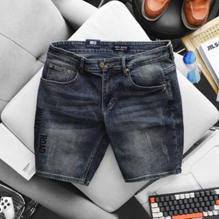 Quần jean nam ngắn màu xanh big size 85-130kg co giãn suông nhẹ ngang gối