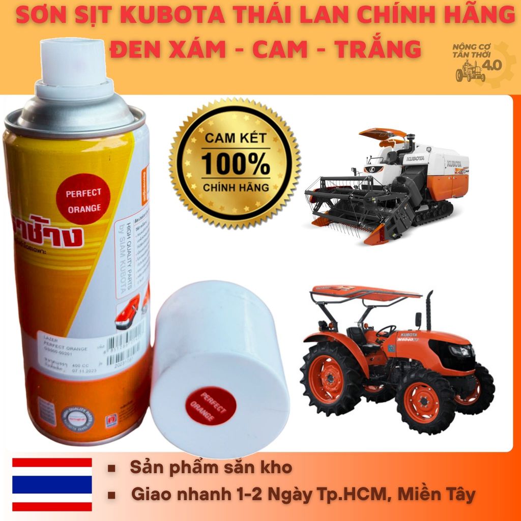 Sơn xịt máy gặt, máy kéo KUBOTA THÁI LAN sơn chống rỉ sét, độ bền cao máy cắt, máy cày, máy cấy