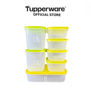 Bộ hộp bảo quản ngăn đông và mát Tupperware 7 hộp - Thân trong nắp dẻo, chính hãng nhựa nguyên sinh