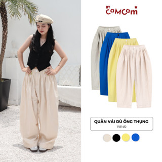 Quần Vải Dù Xếp Ly Bycamcam Ống Thụng Form Wide Leg Phong Cách Đường Phố Hàn Quốc