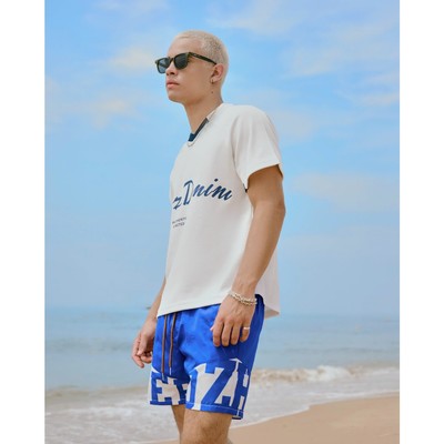 Quần short bơi Heboz logo color 2M, quần đùi nam cạp thun vải dù basic - 00002694