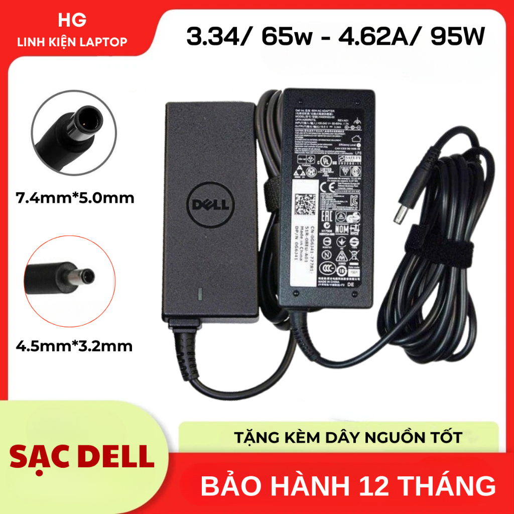 Sạc Dell  Inspirion,Sạc Dell Chromebook, Sạc Dell XPS, Sạc Dell Vostro, Sạc Dell Latitude 65W/90W BẢO HÀNH 12 THÁNG