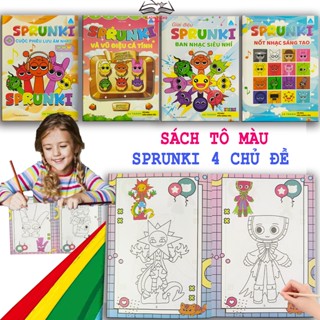 Sách Bộ 4 Quyển Sách Tô Màu SPRUNKI Cho Bé – Nhiều Chủ Đề Sáng Tạo -Tặng Kèm Bảng Tóm Tắt Toán