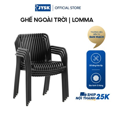Ghế ngoài trời | JYSK NABBEN | nhựa PP | đen | R55xS58xC80cm