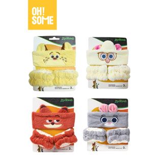 【OHSOME x Disney - Băng đô rửa mặt, băng đô đeo cổ tay cao cấp mềm mịn thấm hút, co giãn tốt series Zootopia dễ thương