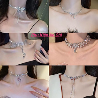 (35 mẫu ) Dây Chuyền Choker đính đá cao cấp sang trọng dự tiệc