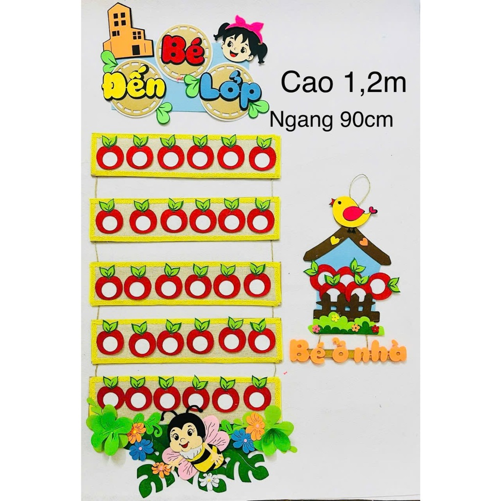 Góc bé đến lớp- Bé ở nhà Mẫu C2 Táo- Bé trải nghiệm học tập