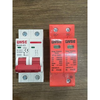 Chống sét lan truyền LWse 2P 1000V - Cắt lọc sét DC , CB DC 2P 25A, 32A, 63A