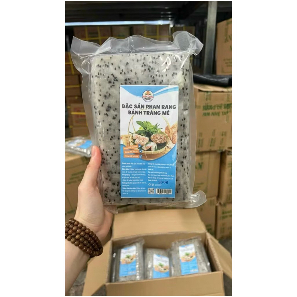 BÁNH TRÁNG MÈ ĐEN  PHAN RANG khổ A5 (500g/50 miếng)