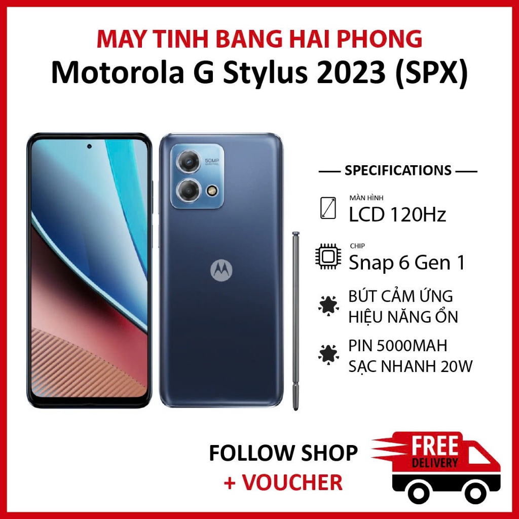 Điện thoại Motorola G Stylus 2023 5G (SPX) RAM 6/128GB chip Snapdragon 6 Gen 1 camera 50MP pin 5000 mAh
