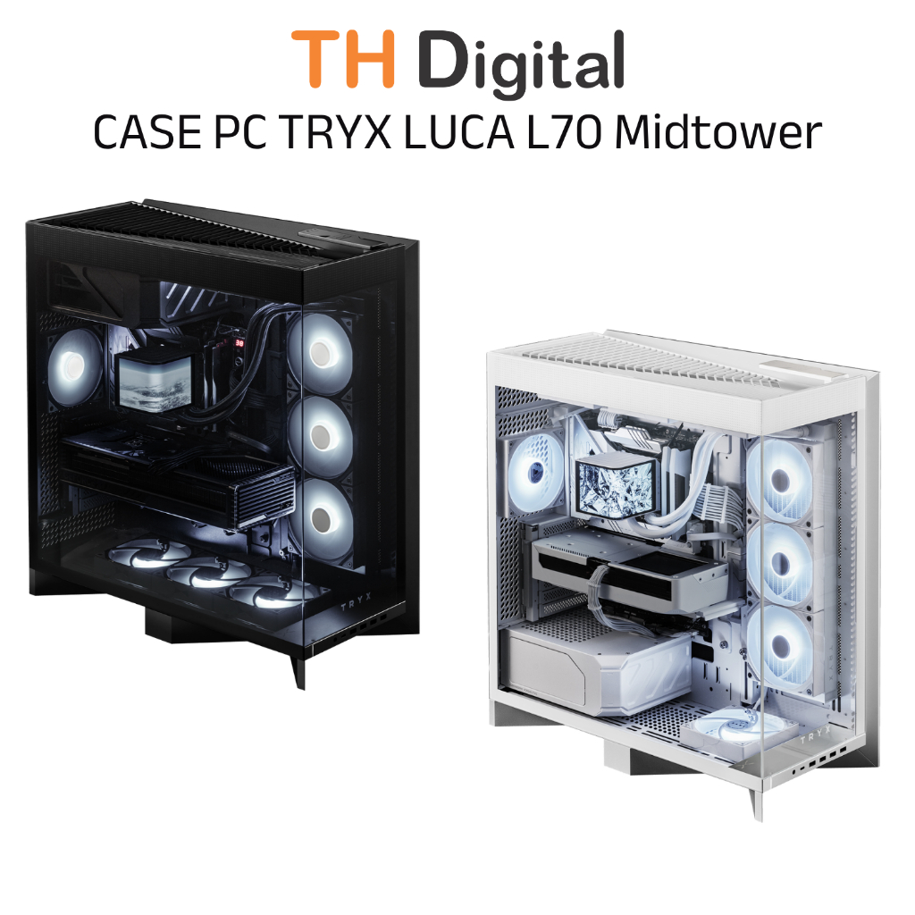 Case TRYX LUCA L70 Midtower Black | White Hàng chính hãng