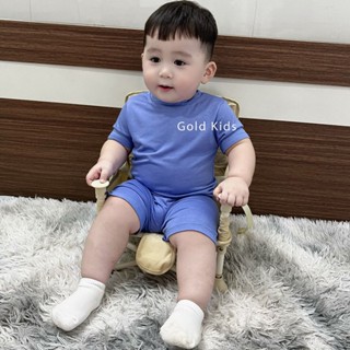 Bộ quần áo cộc tay thun lạnh GOLD KIDS cho bé trai và bé gái 5-15kg.