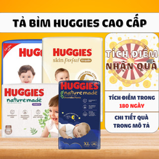 Bỉm/tã dán/quần Huggies Platinum Nature Made Size NB60/S82/M64/L54/XL44/XXL26