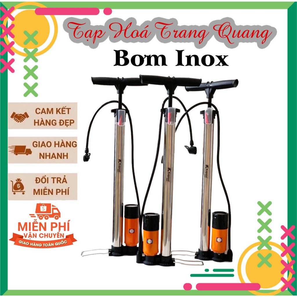Bơm tay Kapusi cao cấp - Có trợ lực - Thân inox không rỉ 160PSI