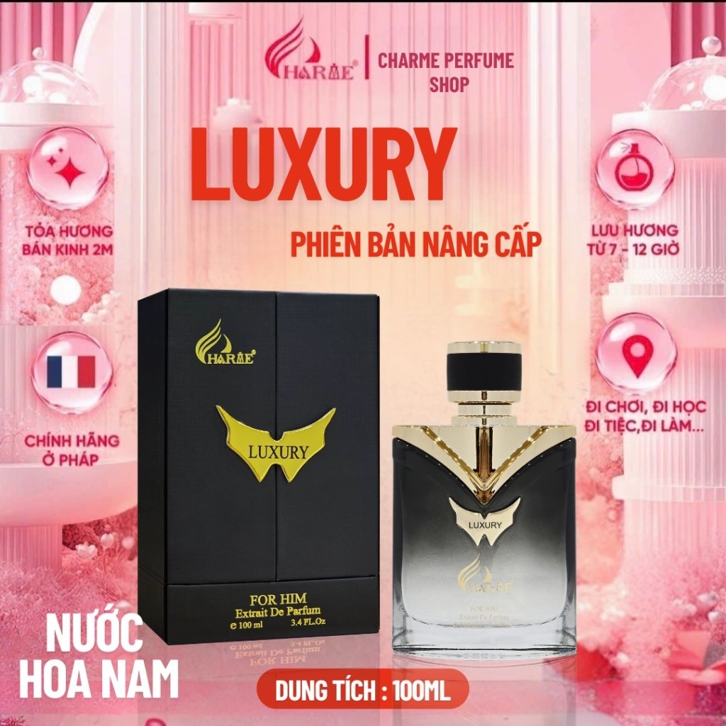 NƯỚC HOA CHARME LUXURY 100ML MẪU MỚI 2024 - NƯỚC HOA CHARME PERFUME CHÍNH HÃNG