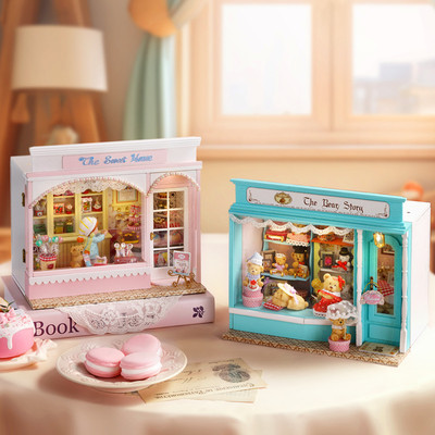 Tặng keo,mika, cót nhạc Bộ đồ chơi lắp ráp mô hình nhà gỗ, nhà búp bê DIY Doll House CUTEROOM