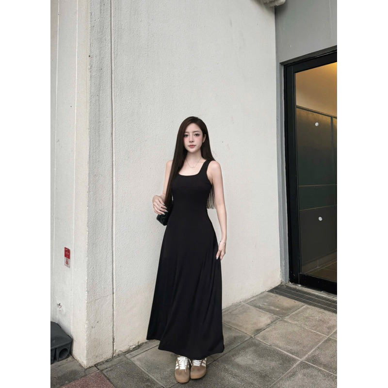 Đầm Body Nữ 2 Dây Bản To Có Mút Ngực Cổ Vuông Dây Chéo Lưng, Đầm Nữ Dáng Dài ( có Bigsize) đầm nữ 33 | BigBuy360 - bigbuy360.vn