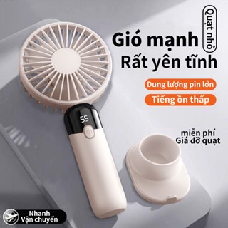 【Bảo hành 6 tháng quạt sạc tích điện quạt cầm tay mini ngoài trời 6 cấp độ 5000mah động cơ không chổi than êm