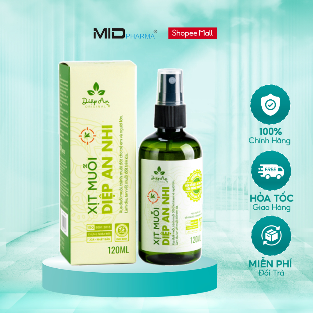 Xịt muỗi Diệp An Nhi lọ 120ml cho bé từ 3 tháng giúp đuổi muỗi, công trùng, làm dịu vết đốt ở da