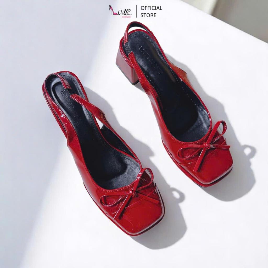 LOVIIECORNER GIÀY BÚP BÊ NỮ LOLITA - GIÀY CAO GÓT MARRY JANE MŨI VUÔNG PHỐI NƠ GÓT 5 PHÂN - G250127 