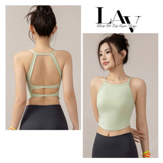 Áo bra tập yoga gym thể thao mút đúc liền áo, áo bra cổ yếm hở lưng - LAV Activewear