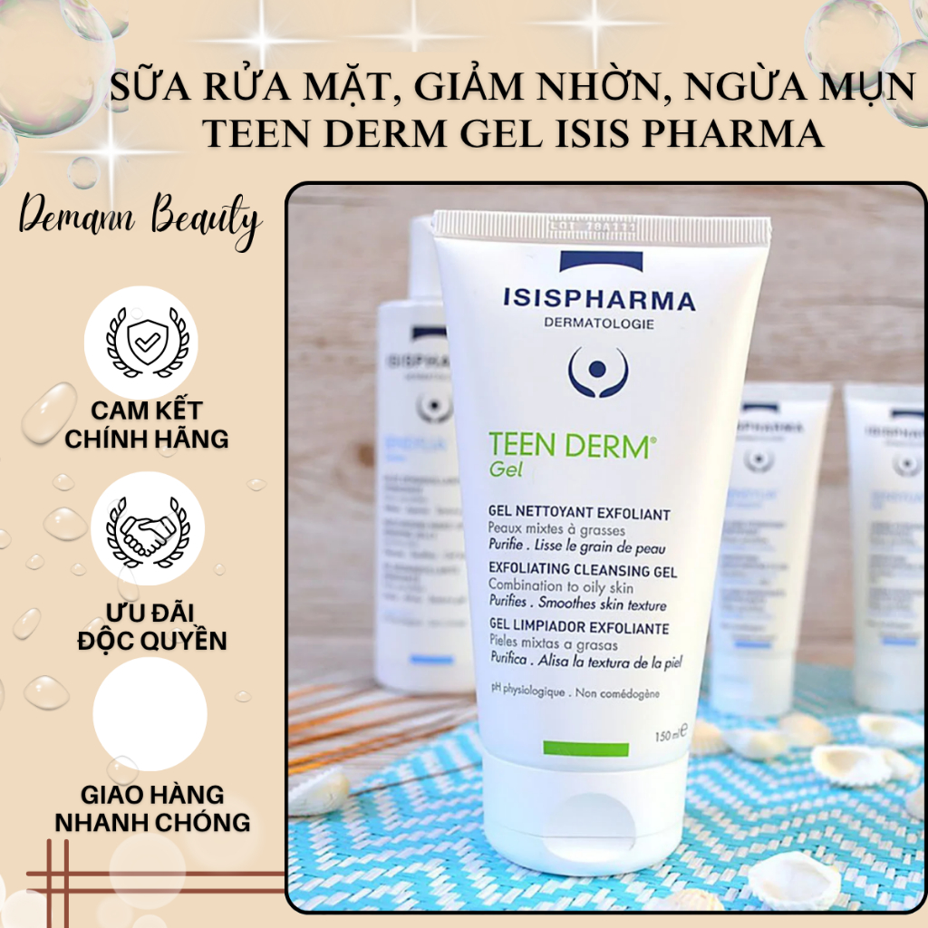 [Công ty] Sữa rửa mặt, giảm nhờn, ngừa mụn TEEN DERM GEL ISIS PHARMA