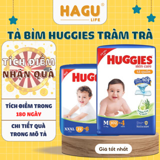 [SIÊU NHIỀU MIẾNG] Tã quần Huggies Tràm Trà Tự Nhiên SKINCARE Pants Mega Jumbo M106/L104/XL88/XXL80