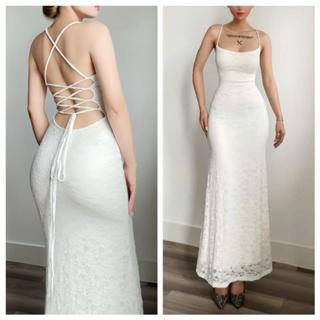 Đầm body nữ ren hoa đan dây hở lưng sang trọng đi tiệc Lolystore VA504