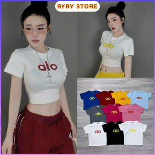 Áo Thun Croptop Nữ In Chữ Alo Form Ôm Chất Bozip Co Giãn Nhiều Màu Hot Trend