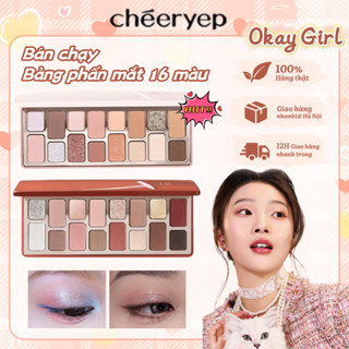 Cheeryep Bảng phấn mắt 16 màu, trang điểm toàn diện, tông màu đất, loạt sản phẩm nhiều màu Qianyan
