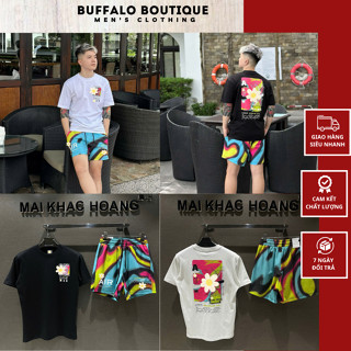 Bộ Quần Áo Nam Laekiuyer In Chữ Vol Siêu Đẹp - Bộ Cộc Hè Nam Nữ Laekiuyer Phối Quần 7 Màu Siêu Chất