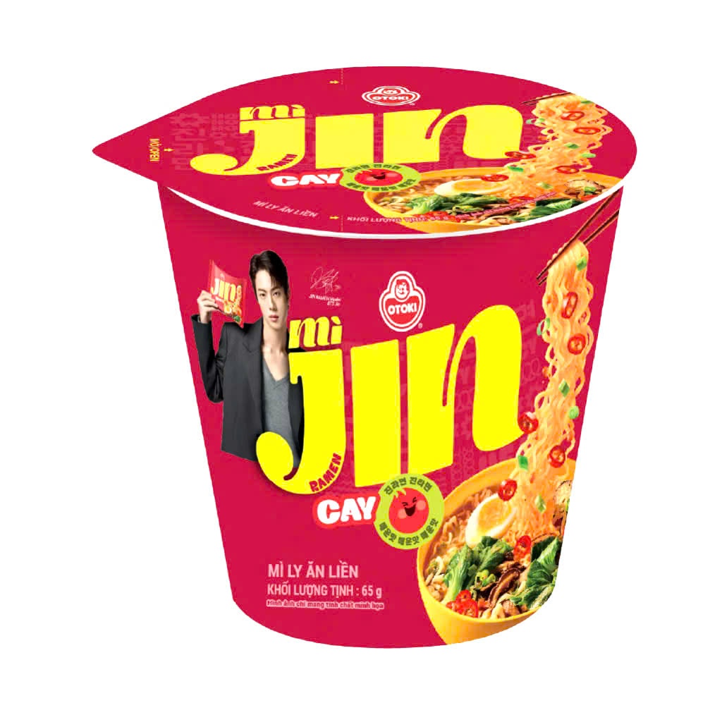 Thùng 15 LY Mì ly ăn liền mì Jin cay V10521 Otoki, mì ly jin cay otoki 65g