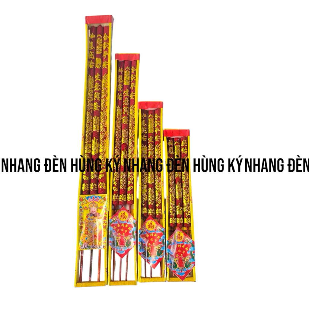 Nhang rồng 3 cây mini màu đỏ đứng tàn