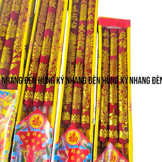 Nhang rồng 3 cây mini màu đỏ đứng tàn