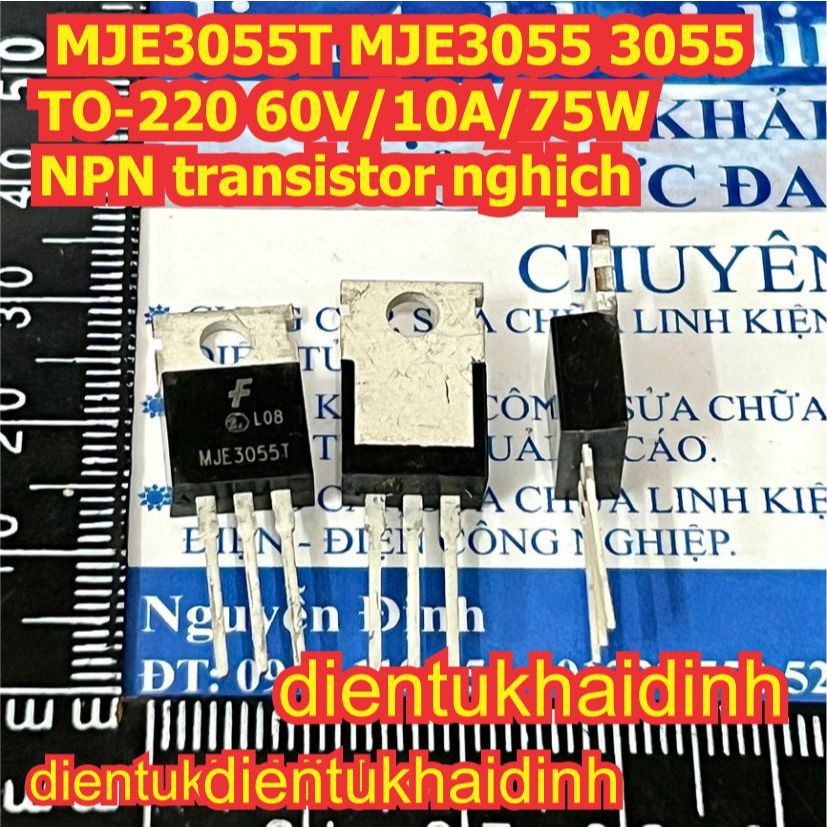 5 con  MJE3055T MJE3055 MJE2955T MJE2955 TO-220 transistor NPN nghịch, PNP thuận 10A 60V 75W kde1234
