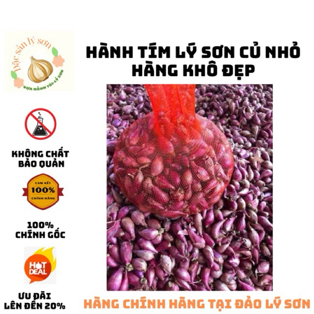 [ORGANIC] Hành tím khô, hành đỏ lý sơn, LOẠI  củ nhỏ 🔥 1kg ⚡đặc sản quảng ngãi túi lướt