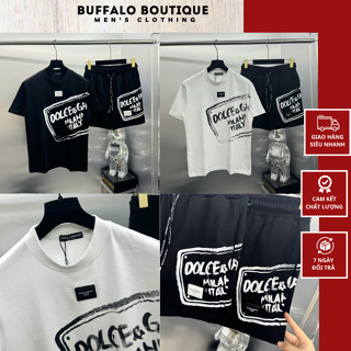 Bộ Quần Áo Nam Đôn Chề Đính Tag Kim Loại Giữa Ngực Siêu Chất - Bộ Cộc Hè Nam Nữ Đôn Chề In Logo Siêu Nét