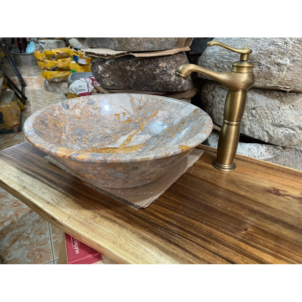Lavabo rửa mặt đá 🪨 đa sắc tự nhiên ( 1 chậu)