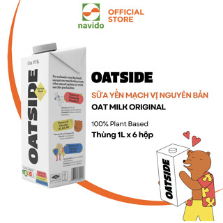  THÙNG 6 HỘP x 1L | Sữa yến mạch OATSIDE Barista Blend vị nguyên bảnKhông lactose Sánh mịn Không chất làm ngọt nhân tạo 