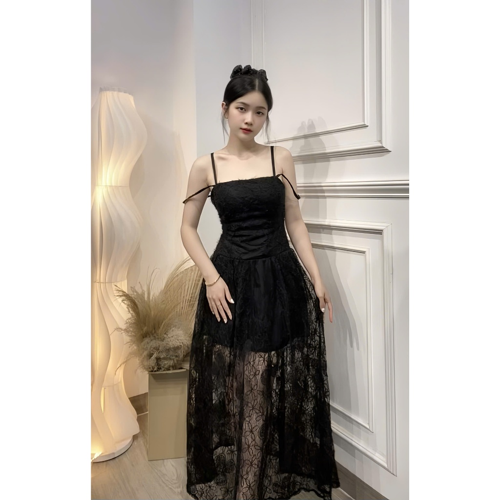 Đầm 2 dây dáng dài ren hoa đi biển đi tiệc siêu xinh Vani Dress | BigBuy360 - bigbuy360.vn