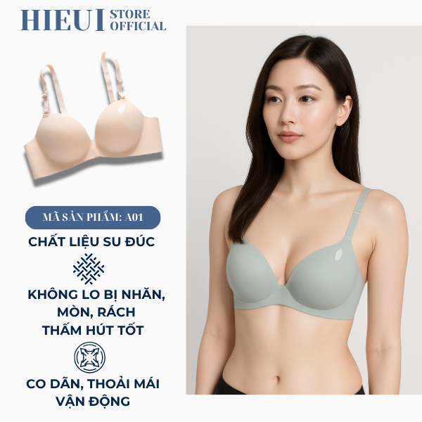 Áo Ngực Su Đúc Không Gọng Bàn Tay Nâng Ngực Tạo Khe, Chất Liệu Mềm - A01