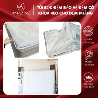 Túi ninol bọc đệm dành cho đệm phẳng 1 tấm AMAZING BEDDING ( bảo vệ đệm khỏi bụi bẩn, nước) loại dày 2 khoá kéo
