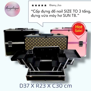  Cốp Đựng Đồ Nail Cốp nhôm đựng dụng cụ nails ,đồ make up mi 3 tầng cao cấp sang trọng 